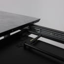 Стол AV 1208, HPL+МДФ,  раздвижной 1200 (1600)*800 Мрамор Марквина синий/черный (119636) 