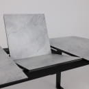 Стол AV 1208, HPL+МДФ,  раздвижной 1200 (1600)*800 Мрамор Марквина синий/черный (119636) 