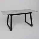 Стол AV 1208, HPL+МДФ,  раздвижной 1200 (1600)*800 Мрамор Марквина синий/черный (119636) 