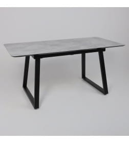 Стол AV 1208, HPL+МДФ,  раздвижной 1200 (1600)*800 Мрамор Марквина синий/черный