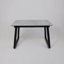 Стол AV 1208, HPL+МДФ,  раздвижной 1200 (1600)*800 Мрамор Марквина синий/черный (119636) 