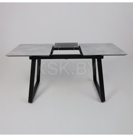 Стол AV 1208, HPL+МДФ,  раздвижной 1200 (1600)*800 Мрамор Марквина синий/черный (119636) 