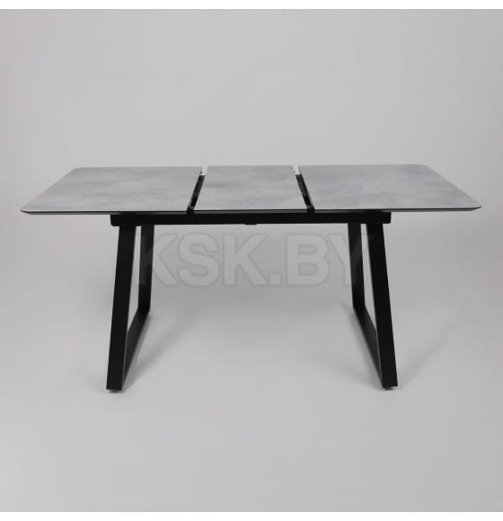 Стол AV 1208, HPL+МДФ,  раздвижной 1200 (1600)*800 Мрамор Марквина синий/черный (119636) 