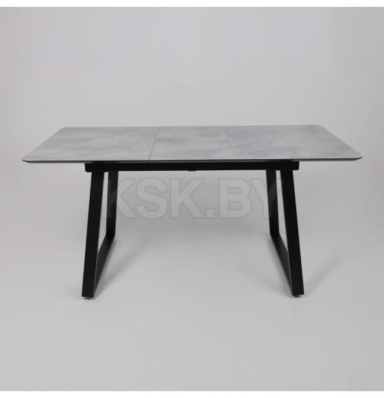 Стол AV 1208, HPL+МДФ,  раздвижной 1200 (1600)*800 Мрамор Марквина синий/черный (119636) 