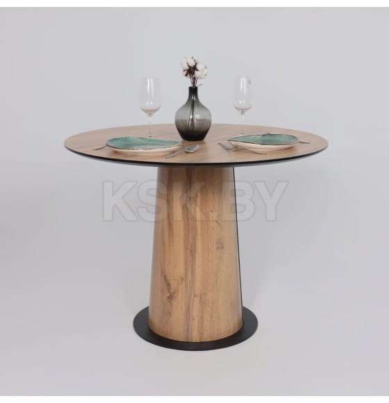 Стол AV 1317, HPL+МДФ, нераздвижной 1000 Дуб Вотан/черный (119654) 