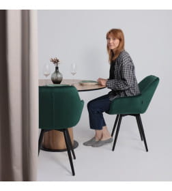 Стол AV 1317, HPL+МДФ, нераздвижной 1200 Дуб Вотан/черный