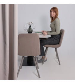 Стол AV 2119, МДФ+керамика, раздвижной 1200 (1800)*800 белый, глянцевый PANDORA/черный