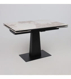 Стол AV 2119, МДФ+керамика, раздвижной 1200 (1800)*800 белый, глянцевый PANDORA/черный