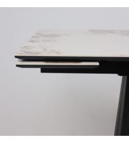 Стол AV 2119, МДФ+керамика, раздвижной 1200 (1800)*800 белый, глянцевый PANDORA/черный