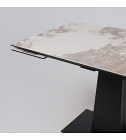 Стол AV 2119, МДФ+керамика, раздвижной 1200 (1800)*800 белый, глянцевый PANDORA/черный