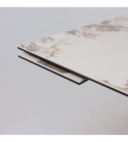 Стол AV 2119, МДФ+керамика, раздвижной 1200 (1800)*800 белый, глянцевый PANDORA/черный