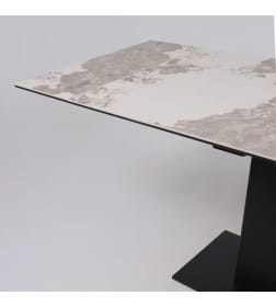 Стол AV 2119, МДФ+керамика, раздвижной 1200 (1800)*800 белый, глянцевый PANDORA/черный