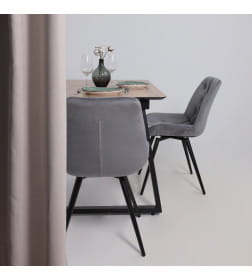 Стол AV 1208, HPL+МДФ,  раздвижной 1200 (1600)*800 Дуб Вотан/черный