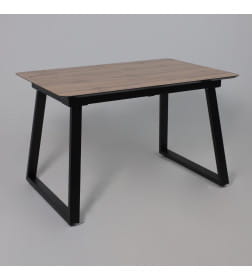 Стол AV 1208, HPL+МДФ,  раздвижной 1200 (1600)*800 Дуб Вотан/черный