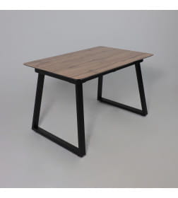 Стол AV 1208, HPL+МДФ,  раздвижной 1200 (1600)*800 Дуб Вотан/черный