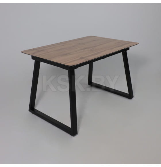 Стол AV 1208, HPL+МДФ,  раздвижной 1200 (1600)*800 Дуб Вотан/черный (119697) 