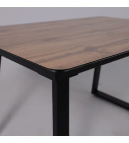 Стол AV 1208, HPL+МДФ,  раздвижной 1200 (1600)*800 Дуб Вотан/черный