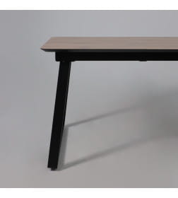 Стол AV 1208, HPL+МДФ,  раздвижной 1200 (1600)*800 Дуб Вотан/черный