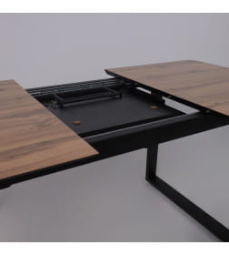 Стол AV 1208, HPL+МДФ,  раздвижной 1200 (1600)*800 Дуб Вотан/черный