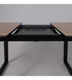 Стол AV 1208, HPL+МДФ,  раздвижной 1200 (1600)*800 Дуб Вотан/черный