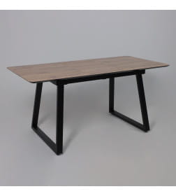 Стол AV 1208, HPL+МДФ,  раздвижной 1200 (1600)*800 Дуб Вотан/черный