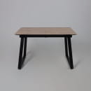 Стол AV 1208, HPL+МДФ,  раздвижной 1200 (1600)*800 Дуб Вотан/черный (119697) 