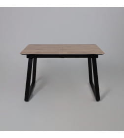 Стол AV 1208, HPL+МДФ,  раздвижной 1200 (1600)*800 Дуб Вотан/черный