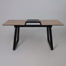 Стол AV 1208, HPL+МДФ,  раздвижной 1200 (1600)*800 Дуб Вотан/черный (119697) 