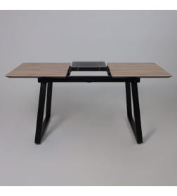 Стол AV 1208, HPL+МДФ,  раздвижной 1200 (1600)*800 Дуб Вотан/черный