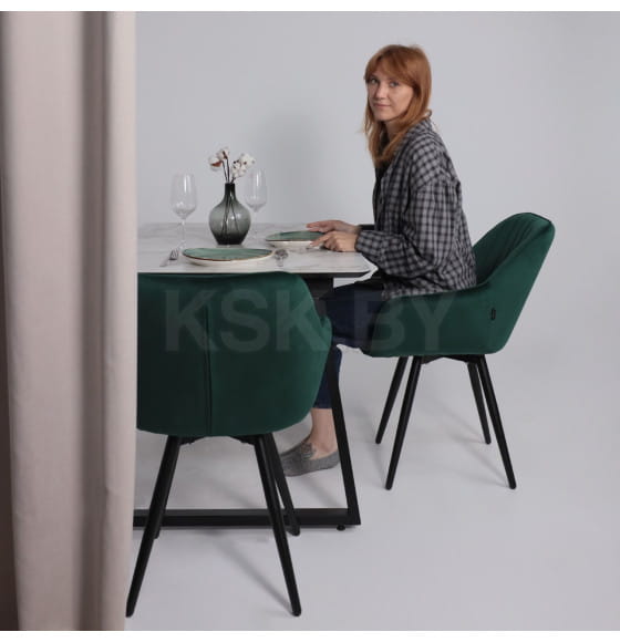 Стол AV 1208, HPL+МДФ,  раздвижной 1200 (1600)*800 Виктори натуральный/черный (119637) 