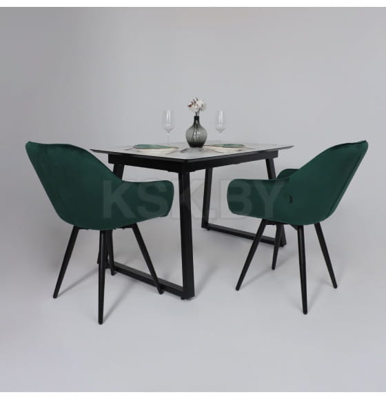 Стол AV 1208, HPL+МДФ,  раздвижной 1200 (1600)*800 Виктори натуральный/черный (119637) 