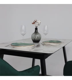 Стол AV 1208, HPL+МДФ,  раздвижной 1200 (1600)*800 Виктори натуральный/черный