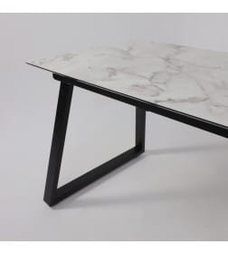 Стол AV 1208, HPL+МДФ,  раздвижной 1200 (1600)*800 Виктори натуральный/черный