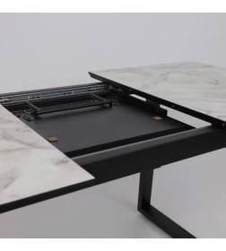 Стол AV 1208, HPL+МДФ,  раздвижной 1200 (1600)*800 Виктори натуральный/черный