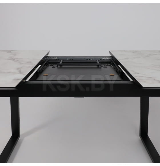 Стол AV 1208, HPL+МДФ,  раздвижной 1200 (1600)*800 Виктори натуральный/черный (119637) 