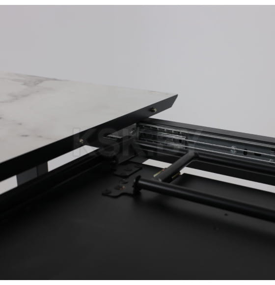 Стол AV 1208, HPL+МДФ,  раздвижной 1200 (1600)*800 Виктори натуральный/черный (119637) 