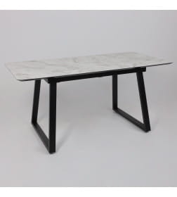 Стол AV 1208, HPL+МДФ,  раздвижной 1200 (1600)*800 Виктори натуральный/черный