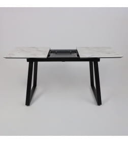 Стол AV 1208, HPL+МДФ,  раздвижной 1200 (1600)*800 Виктори натуральный/черный