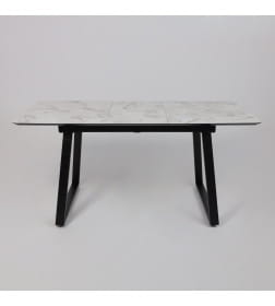 Стол AV 1208, HPL+МДФ,  раздвижной 1200 (1600)*800 Виктори натуральный/черный