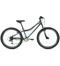 Велосипед FORWARD TITAN 24 1.0 (24" 6 ск. рост. 12") 2022, темно-серый/бирюзовый