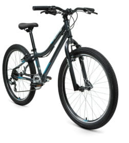 Велосипед FORWARD TITAN 24 1.0 (24" 6 ск. рост. 12") 2022, темно-серый/бирюзовый