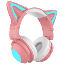 Bluetooth гарнитура c подсветкой (розово-голубые) Qumo Party Cat mini ВТ 0051 Q34915 (Q34914) 