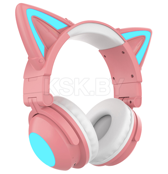 Bluetooth гарнитура c подсветкой (розово-голубые) Qumo Party Cat mini ВТ 0051 Q34915 (Q34914) 