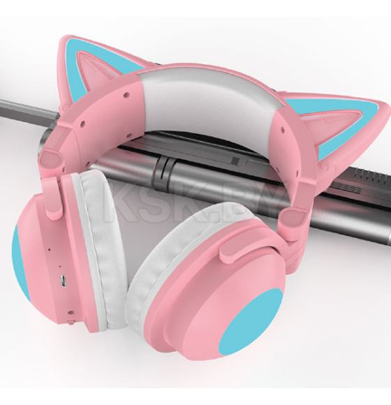 Bluetooth гарнитура c подсветкой (розово-голубые) Qumo Party Cat mini ВТ 0051 Q34915 (Q34914) 