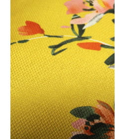 Наволочка декоративная 38x38 см, желтый, розовый, зеленый ФЬЮЖН FRESCO. ЦВЕТЫ НА ЖЕЛТОМ MATEX 51-879