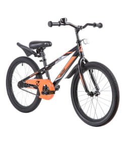 Велосипед NOVATRACK 20", JUSTER,  чёрный, тормоз ножной, защита  А-тип, пластиковые крылья