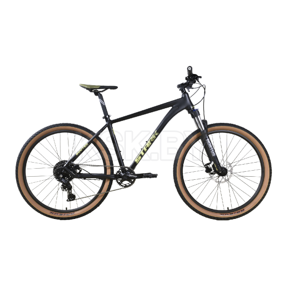 Велосипед Stark'25 Router 27.4 HD черный матовый/оливково-желтый L/20" (HQ-0017917) 