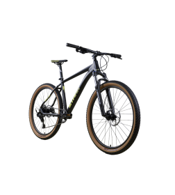 Велосипед Stark'25 Router 27.4 HD черный матовый/оливково-желтый L/20"