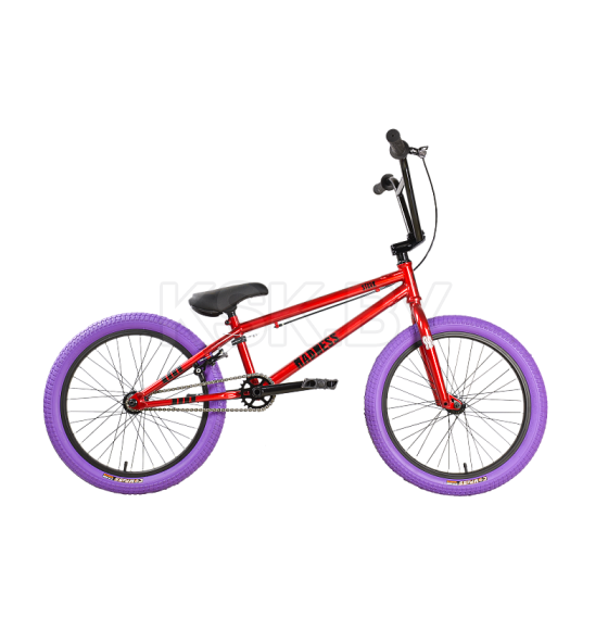 Велосипед Stark'25 Madness BMX 5 Cr-Mo красный/черный/фиолетовый (HQ-0014378) 