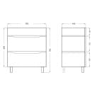 Тумба напольная VAKO Фрост Бетон 80 под умывальник Слим  (20155) 